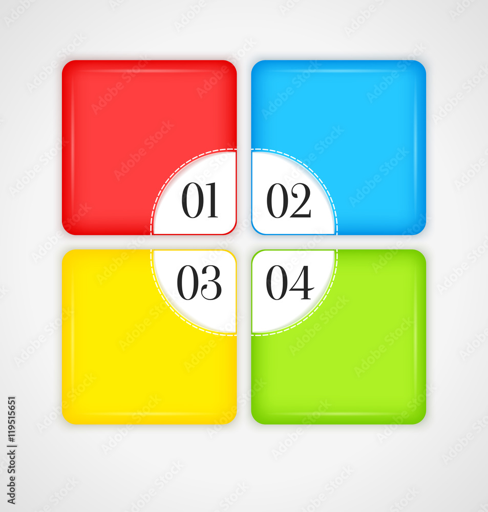 Infographic design color squares on the gray background Infographic design color squares on the gray background