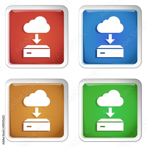 ikona kwadratowy plastikowy przycisk wektor