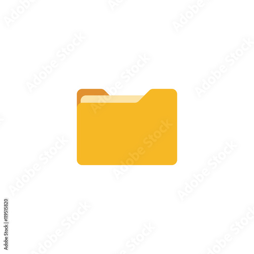 Close folder. Folder with documents. Yellow folder isolated on white background. Flat folder