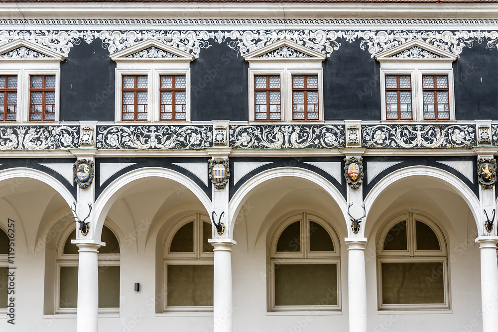 Fototapeta premium Long corridor (Langer Gang, 16th century). Dresden, Germany.