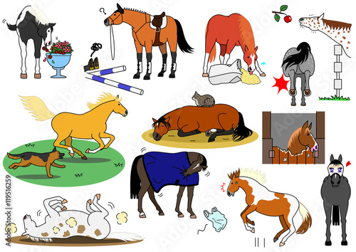cute horses set