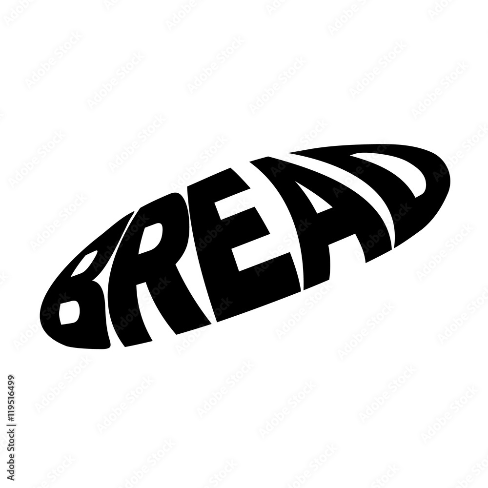 Monochrome bread stylized a silhouette with the text. Vector ill Monochrome bread stylized a silhouette with the text. Vector ill