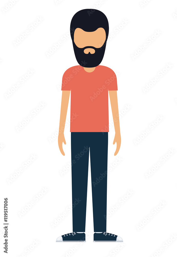 man male mustache avatar person human icon. Colorful and Flat design. Vector illustration man male mustache avatar person human icon. Colorful and Flat design. Vector illustration