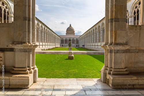 Photo Architecture of Monumental Cemetery in Pisa, Italy