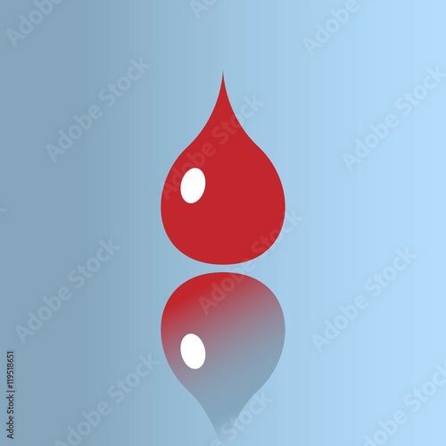 Icono de una gota de sangre sobre fondo azul