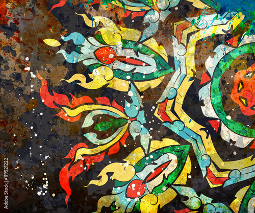 Wallpaper Mural Hand drawn background with decorative elements on grunge background Torontodigital.ca