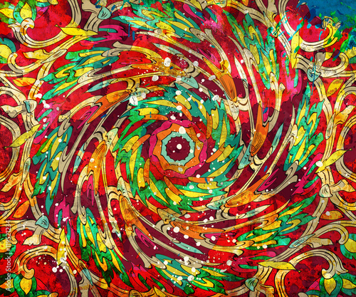 Wallpaper Mural Hand drawn background with decorative elements on grunge background Torontodigital.ca