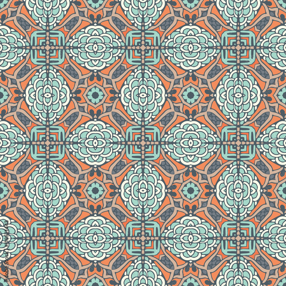 floral geometric tiles design