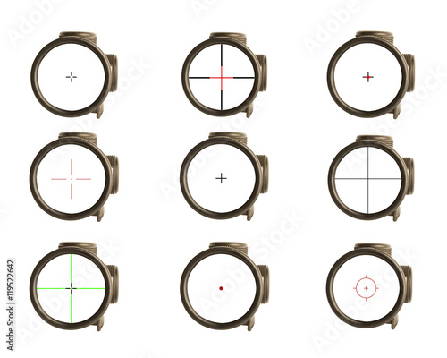 Image of a rifle scope sight used for aiming with a weapon