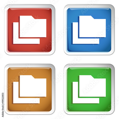 ikona kwadratowy plastikowy przycisk wektor