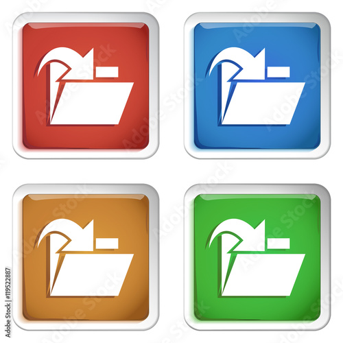 ikona kwadratowy plastikowy przycisk wektor