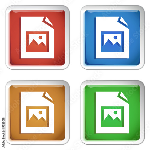 ikona kwadratowy plastikowy przycisk wektor