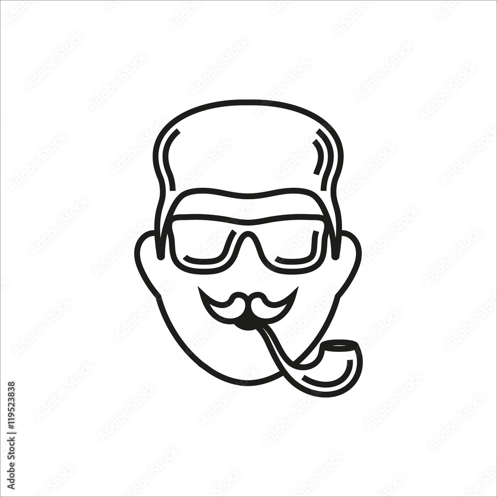 hipster with smoking pipe and sunglasses hipster with smoking pipe and sunglasses