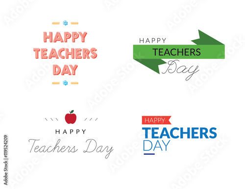 Stylish text for Happy Teacher's Day Vector illustration