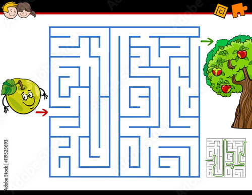 maze activity task cartoon