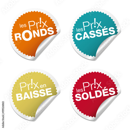 Étiquette soldes et prix cassés