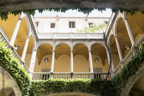 Barcelona (Spain): historic courtyard photo