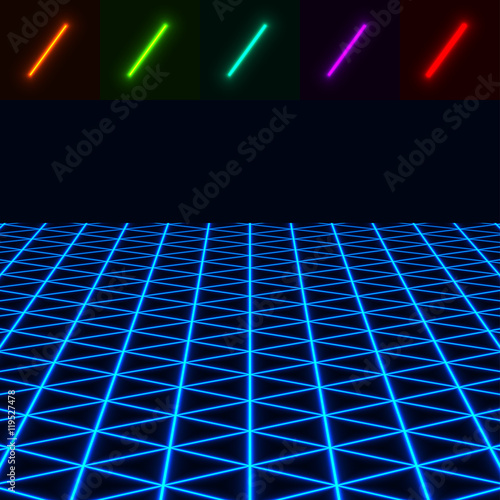 glowing perspective floor - easy to change color EPS10 vector