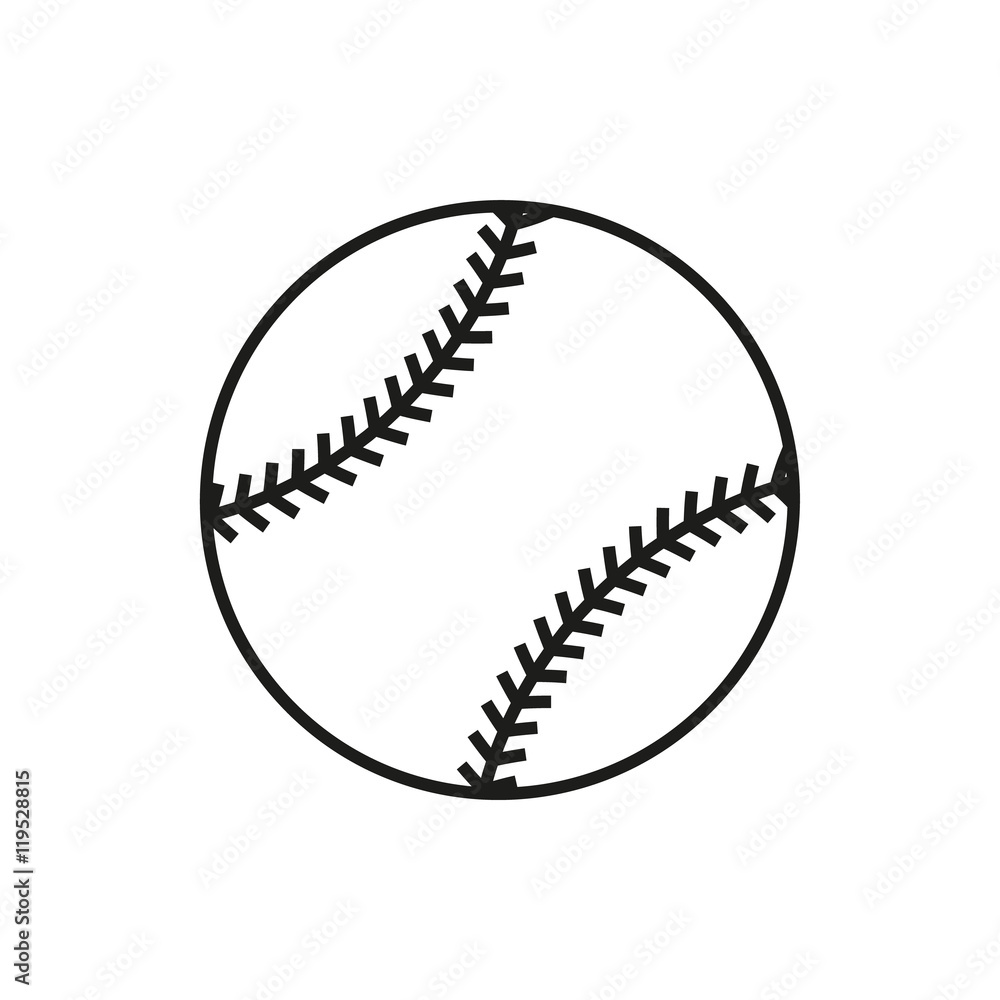 Baseball line art icon on white background Baseball line art icon on white background