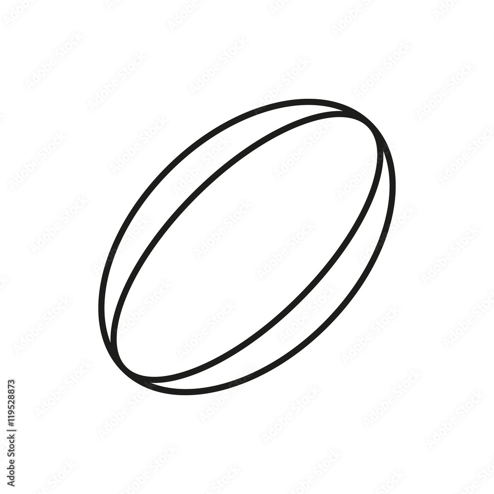 rugby ball icon on white background rugby ball icon on white background