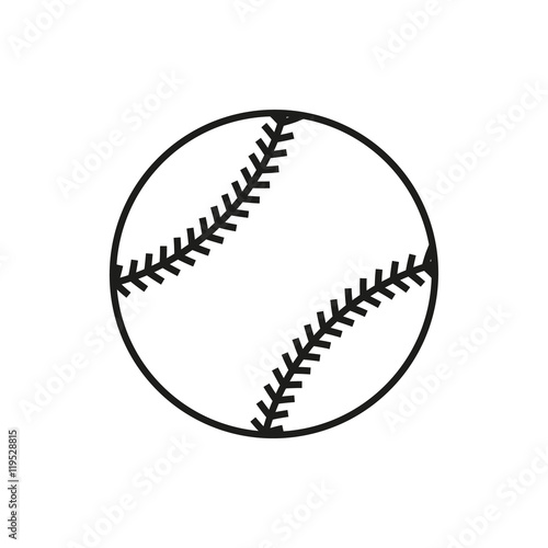 Baseball line art icon on white background