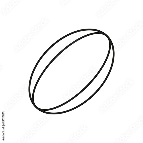 rugby ball icon on white background