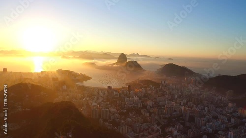 Aerial view of Rio de Janiero and Sugarloaf mountain photo