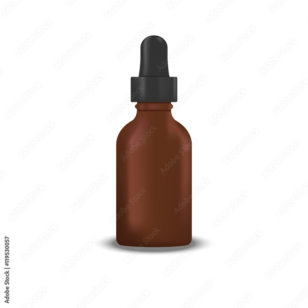 Blank glass dropper bottle with pipette. Mock up, cosmetic package Blank glass dropper bottle with pipette. Mock up, cosmetic package