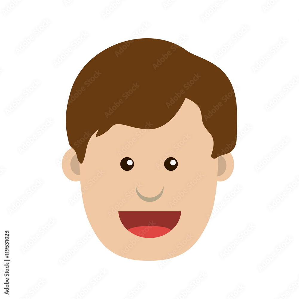 man head cartoon happy smiling face icon. Flat and isolated design. Vector illustration man head cartoon happy smiling face icon. Flat and isolated design. Vector illustration