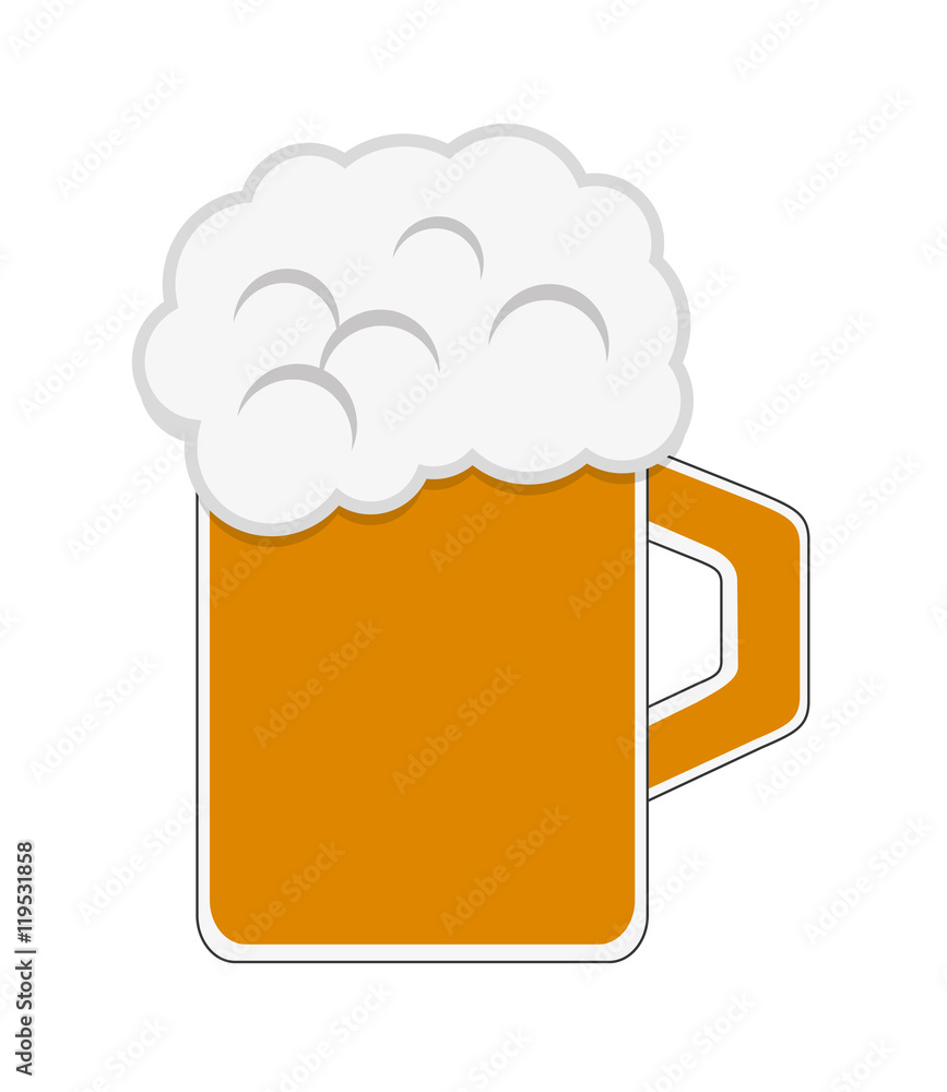 beer glass drink alcohol beverage pub bar icon. Flat and isolated design. Vector illustration beer glass drink alcohol beverage pub bar icon. Flat and isolated design. Vector illustration