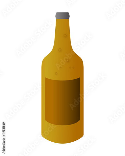 beer bottle drink alcohol beverage pub bar icon. Flat and isolated design. Vector illustration