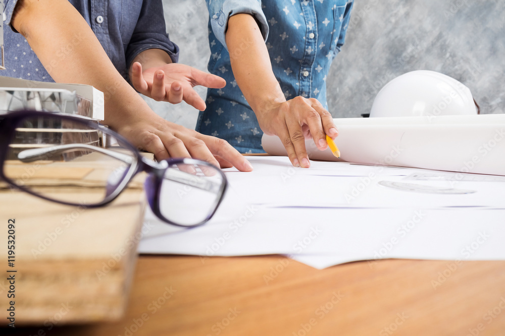 Engineer teamwork. Image of engineer meeting for architectural Engineer teamwork. Image of engineer meeting for architectural