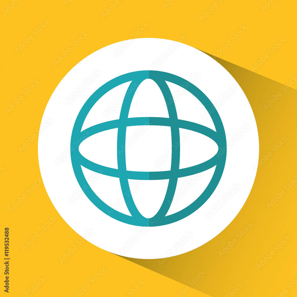 global communication sphere internet media con. Colorful circle and flat design. Vector illustration global communication sphere internet media con. Colorful circle and flat design. Vector illustration