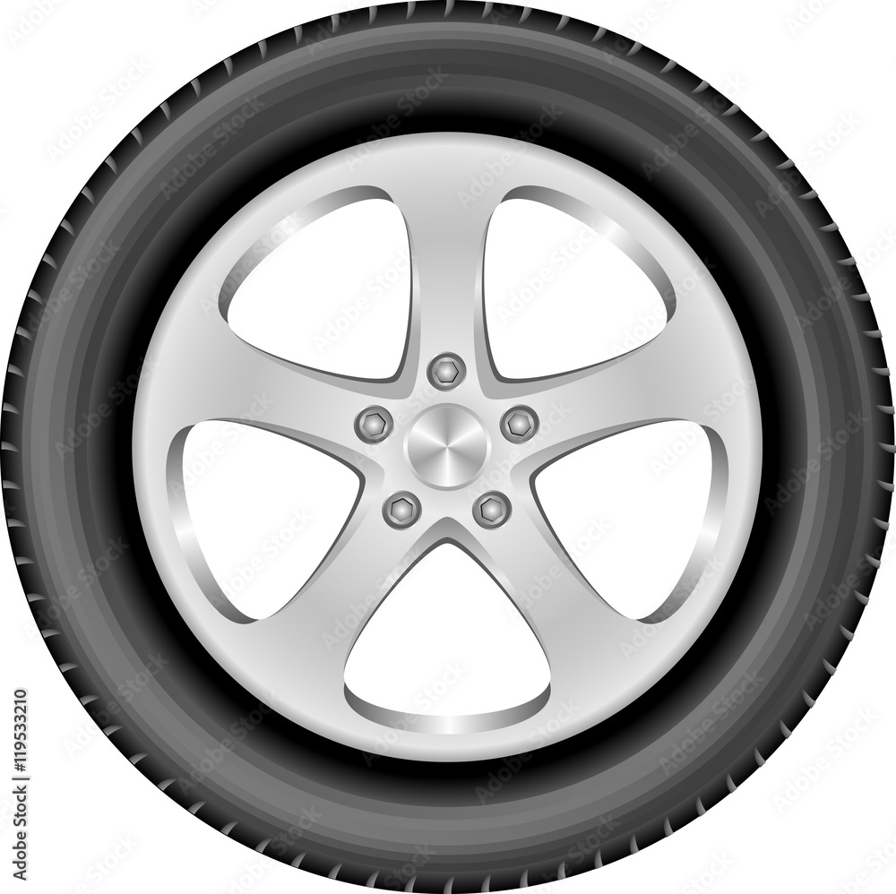 isolated car wheel with aluminum rim and tire isolated car wheel with aluminum rim and tire