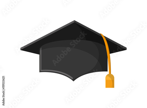 hat graduation cap university cloth icon. Flat and isolated design. Vector illustration