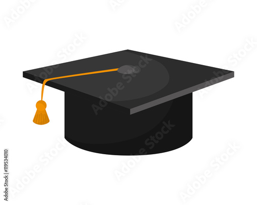 hat graduation cap university cloth icon. Flat and isolated design. Vector illustration