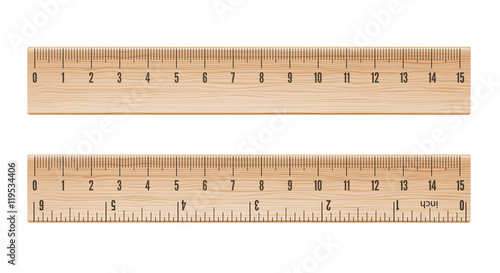 Vector wooden ruler