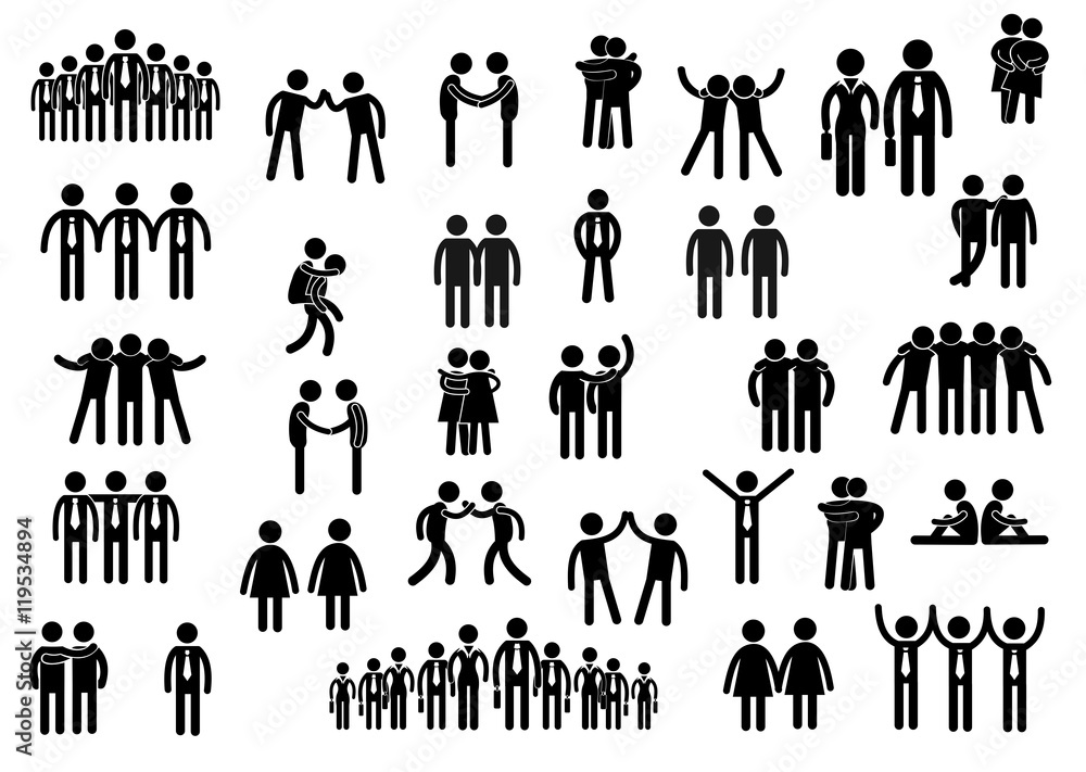 Piktogramme zum Thema menschliche Beziehungen Stock Vector | Adobe Stock