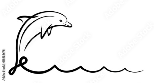 Dolphin with wave.
