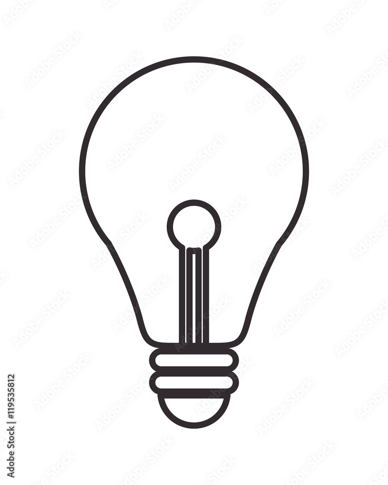 light bulb power energy electricity silhouette icon. Flat and isolated design. Vector illustration light bulb power energy electricity silhouette icon. Flat and isolated design. Vector illustration