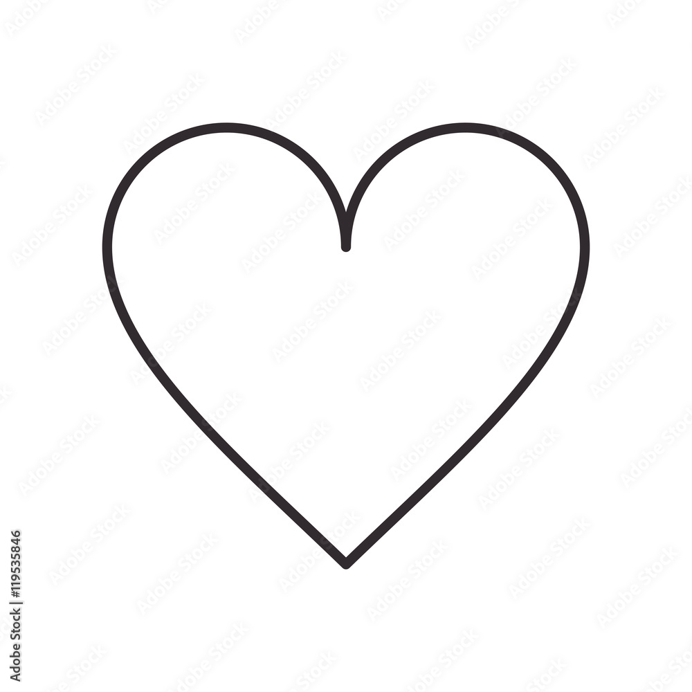 heart shape love passion romantic icon. Flat and isolated design. Vector illustration
