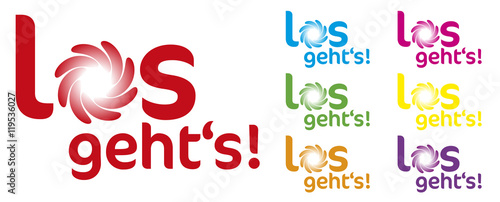Los geht's, einfarbig, Motivator, Vektor