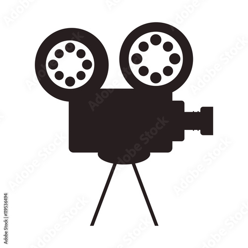 videocamera cinema movie film entertainment icon. Flat and isolated design. Vector illustration
