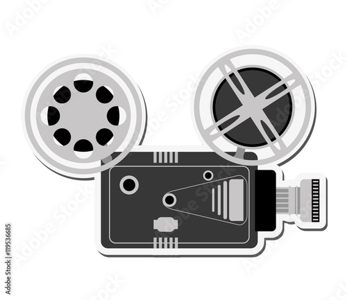 videocamera cinema movie film entertainment icon. Flat and isolated design. Vector illustration