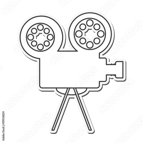 videocamera cinema movie film entertainment icon. Flat and isolated design. Vector illustration