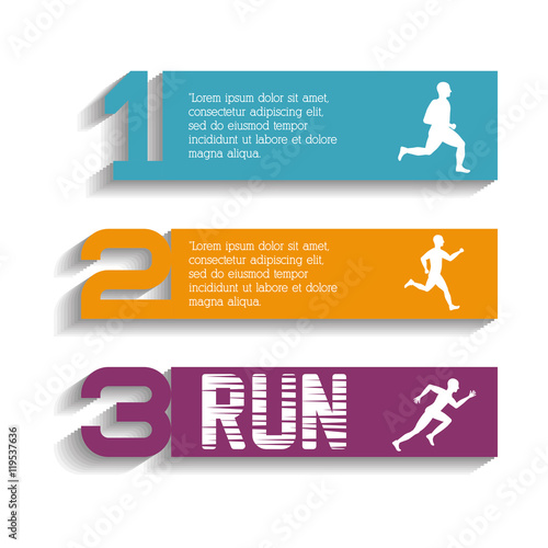 runner athlete man male running training fitness healthy lifestyle sport marathon icon. Colorful and flat design. Vector illustration