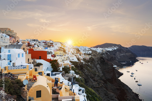 View of Oia at sunrise