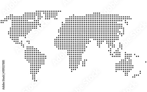 Dotted world map vector