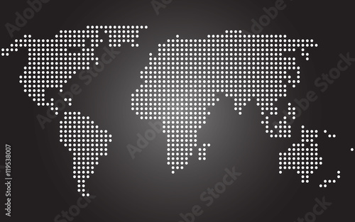 Dotted world map vector