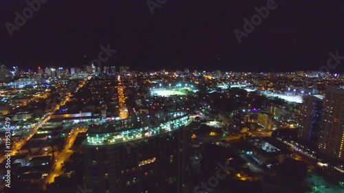 Wallpaper Mural Aerial Shot of Buildings on the Coastline of Atlantic Ocean at Night Torontodigital.ca